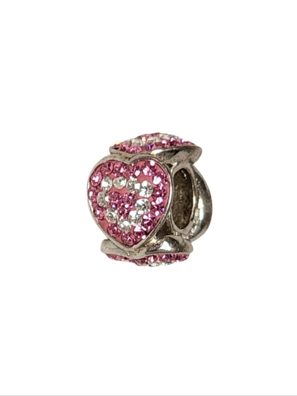 Swarovski Crystal Pink Heart Charmed Memories Bead - 925 Sterling Silver